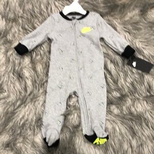 Nike Gray and Black Kids One Piece Sleeper